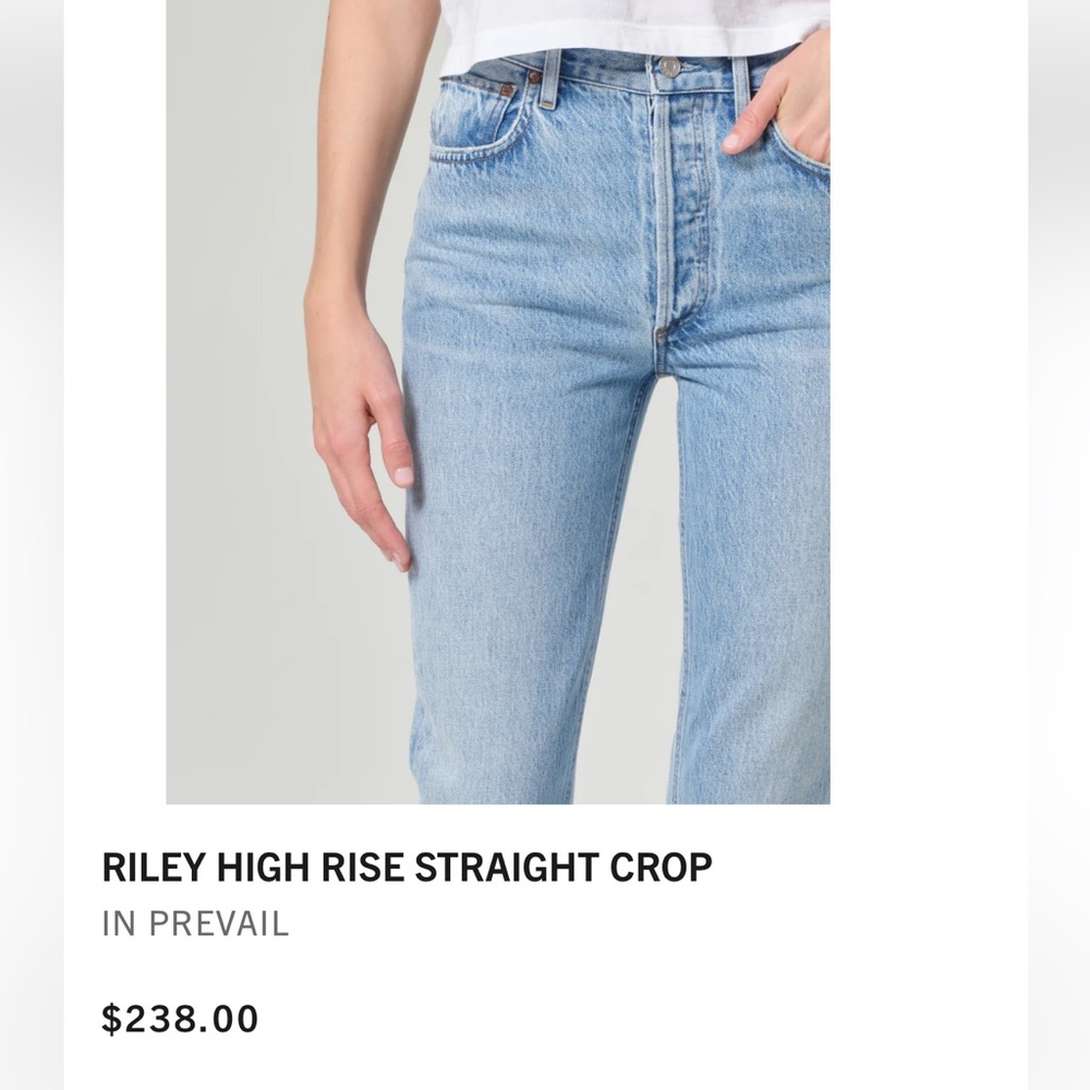AGOLDE Riley High Rise Straight Crop Jeans